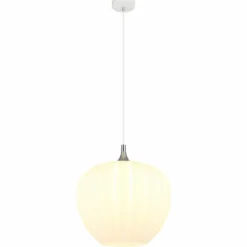 Maxy Suspension Luminaires Globo Lighting Chrome, Blanc, 1 lumière