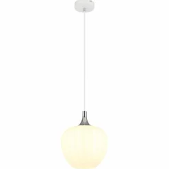 Maxy Suspension Luminaires Globo Lighting Chrome, Blanc, 1 lumière