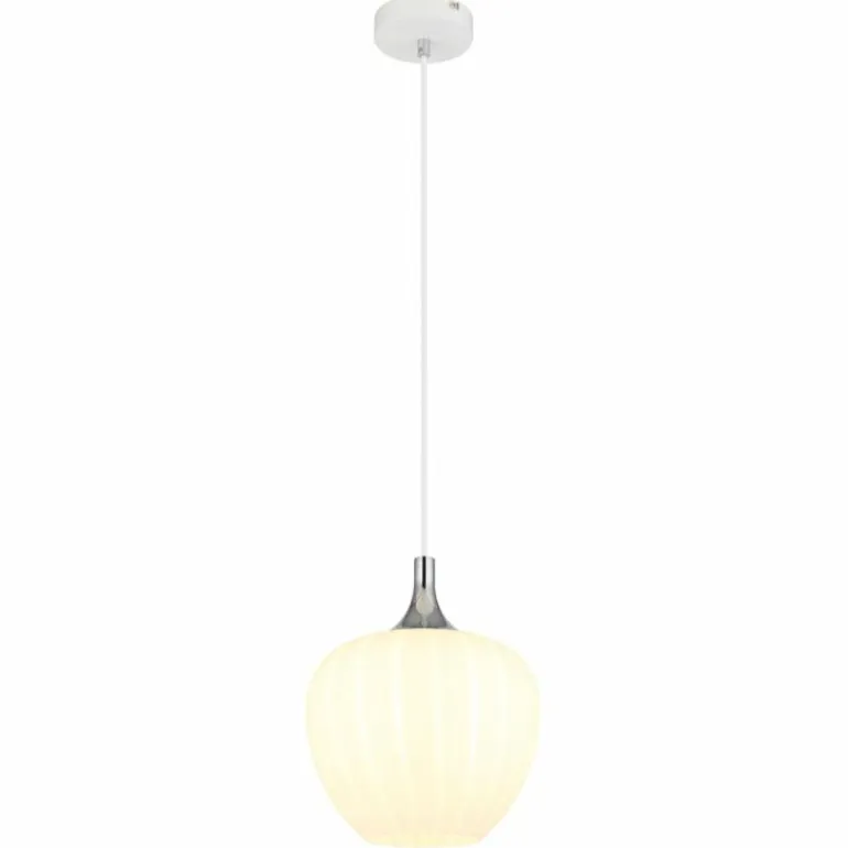 Maxy Suspension Luminaires Globo Lighting Chrome, Blanc, 1 lumière