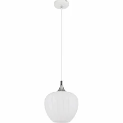 Maxy Suspension Luminaires Globo Lighting Chrome, Blanc, 1 lumière