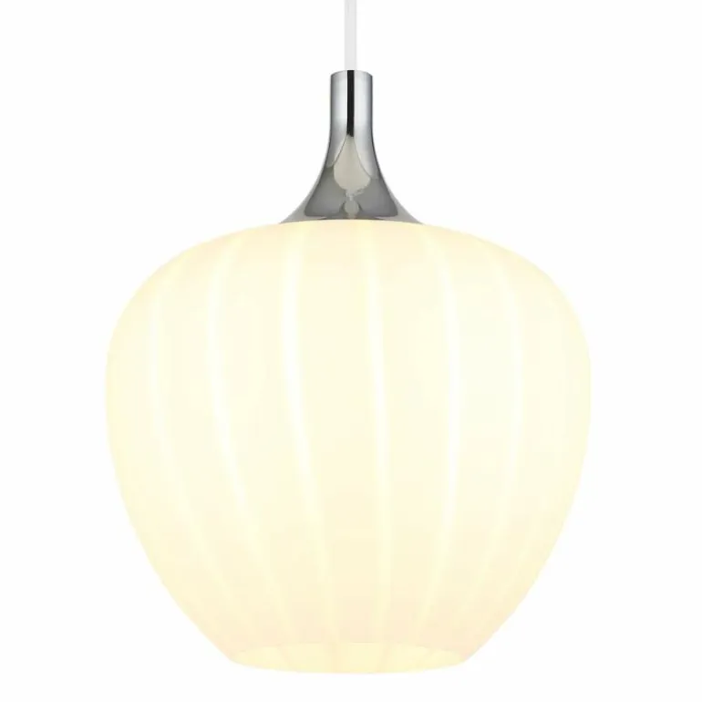 Maxy Suspension Luminaires Globo Lighting Chrome, Blanc, 1 lumière