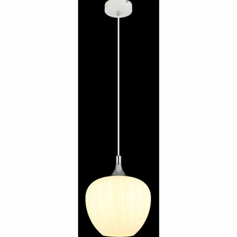 Maxy Suspension Luminaires Globo Lighting Chrome, Blanc, 1 lumière