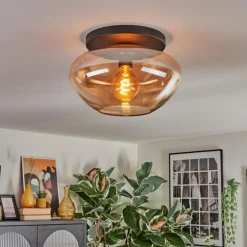 Mertola Plafonnier, Boule lumineuse Ambre, 1 lumière