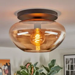 Mertola Plafonnier, Boule lumineuse Ambre, 1 lumière
