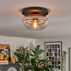 Mertola Plafonnier, Boule lumineuse Ambre, Clair, 1 lumière