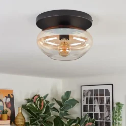 Mertola Plafonnier, Boule lumineuse Ambre, Clair, 1 lumière