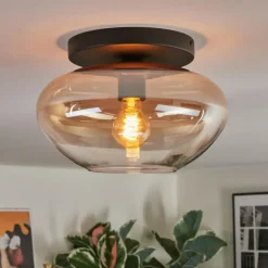 Mertola Plafonnier, Boule lumineuse Ambre, Clair, 1 lumière