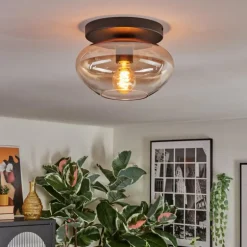 Mertola Plafonnier, Boule lumineuse Ambre, Clair, 1 lumière