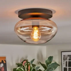 Mertola Plafonnier, Boule lumineuse Ambre, Clair, 1 lumière