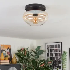 Mertola Plafonnier, Boule lumineuse Ambre, Clair, 1 lumière