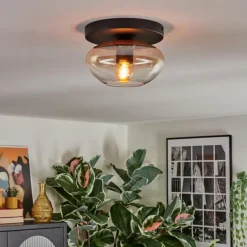 Mertola Plafonnier, Boule lumineuse Ambre, Clair, 1 lumière