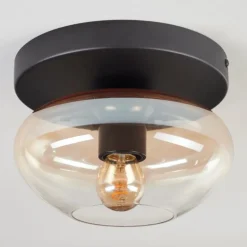 Mertola Plafonnier, Boule lumineuse Ambre, Clair, 1 lumière