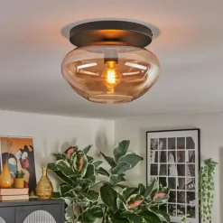Mertola Plafonnier, Boule lumineuse Ambre, 1 lumière