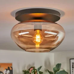 Mertola Plafonnier, Boule lumineuse Ambre, 1 lumière