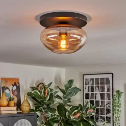Mertola Plafonnier, Boule lumineuse Ambre, 1 lumière