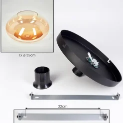 Mertola Plafonnier, Boule lumineuse Ambre, Clair, 1 lumière