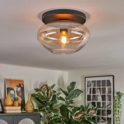 Mertola Plafonnier, Boule lumineuse Ambre, Clair, 1 lumière