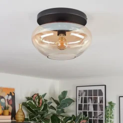 Mertola Plafonnier, Boule lumineuse Ambre, Clair, 1 lumière