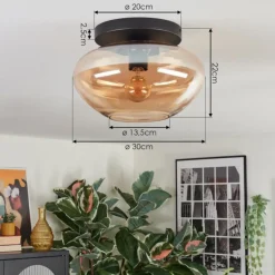 Mertola Plafonnier, Boule lumineuse Ambre, 1 lumière
