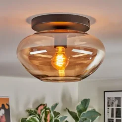 Mertola Plafonnier, Boule lumineuse Ambre, 1 lumière