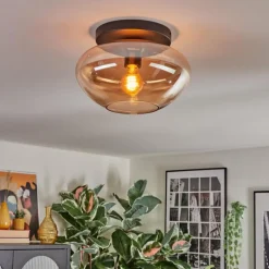 Mertola Plafonnier, Boule lumineuse Ambre, 1 lumière