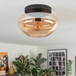 Mertola Plafonnier, Boule lumineuse Ambre, 1 lumière