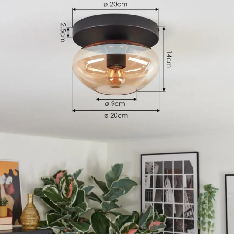 Mertola Plafonnier, Boule lumineuse Ambre, 1 lumière