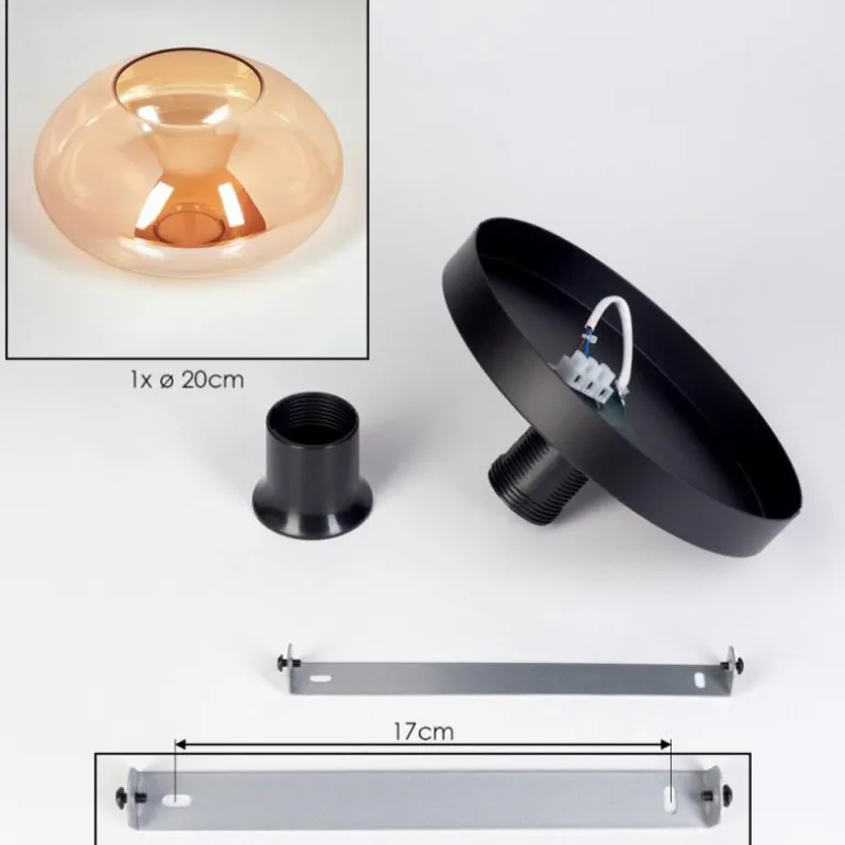 Mertola Plafonnier, Boule lumineuse Ambre, 1 lumière