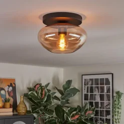 Mertola Plafonnier, Boule lumineuse Ambre, 1 lumière