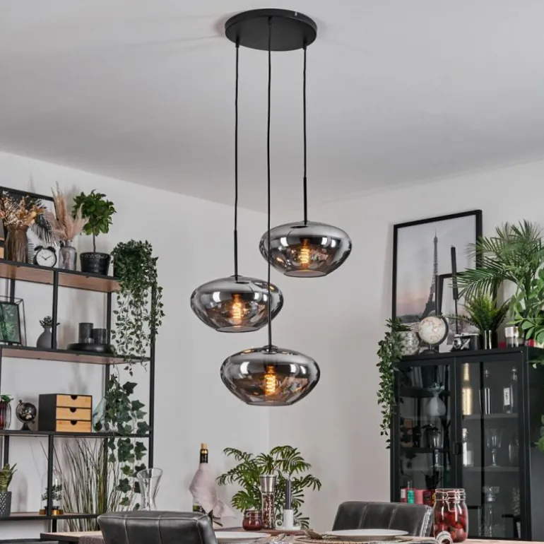 Mertola Suspension, Boule lumineuse Noir, 3 lumières