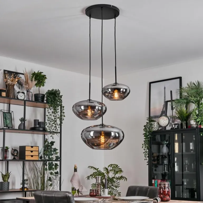 Mertola Suspension, Boule lumineuse Noir, 3 lumières