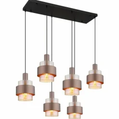 Milley Suspension Luminaires Globo Lighting Noir, 6 lumières