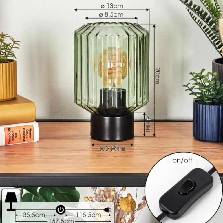 Moruja Lampe à poser Noir, 1 lumière