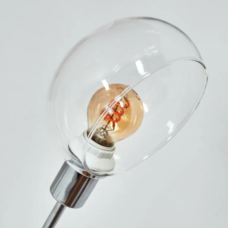 Nikkala Lampadaire Chrome, Blanc, 5 lumières