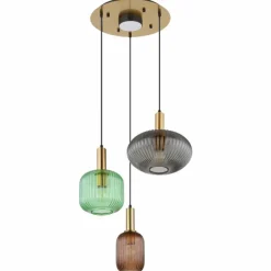 NORMY Suspension Luminaires Globo Lighting Laiton, 3 lumières