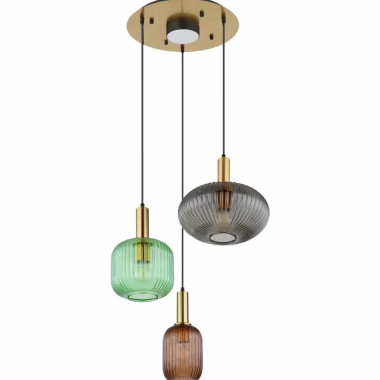 NORMY Suspension Luminaires Globo Lighting Laiton, 3 lumières