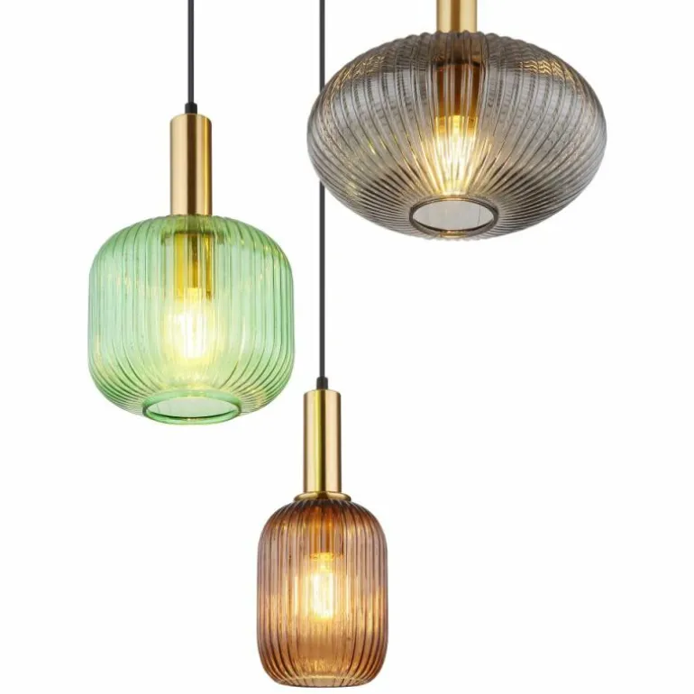 NORMY Suspension Luminaires Globo Lighting Laiton, 3 lumières