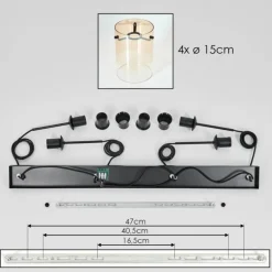 Parane Suspension Ambre, Clair, 4 lumières