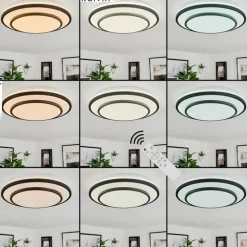 Plafonnier Almograve LED Blanc, 1 lumière, Télécommandes