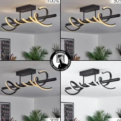 Plafonnier Alvarim LED Noir, 1 lumière