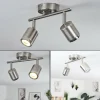 Plafonnier Autilla LED Nickel mat, Blanc, 2 lumières