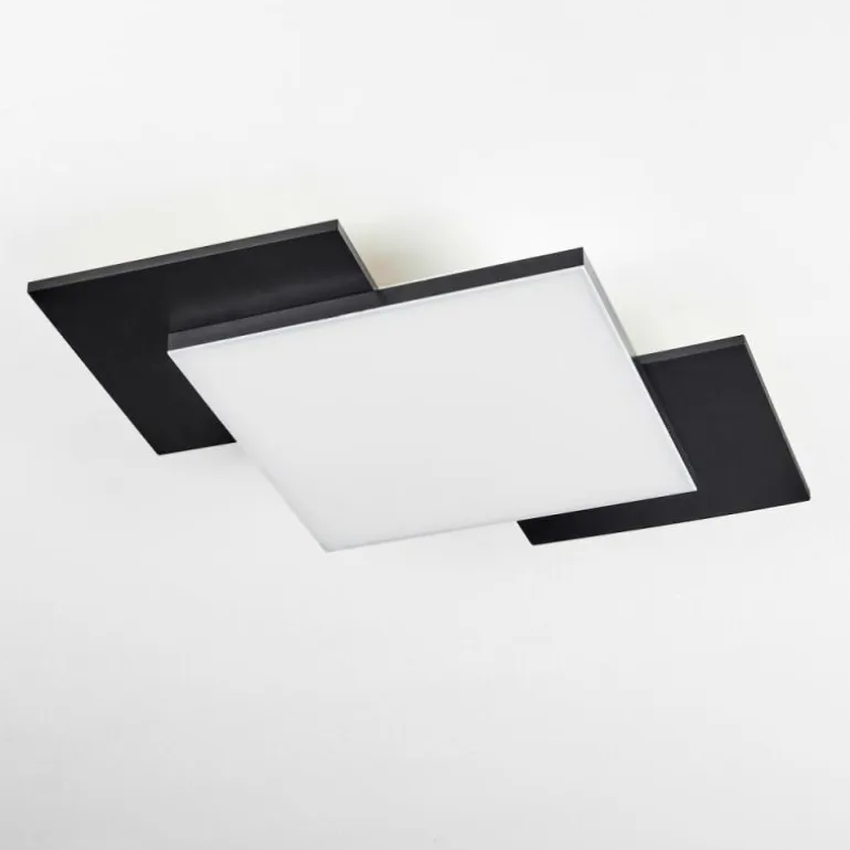 Plafonnier Barullu LED Bois clair, Noir, Blanc, 1 lumière