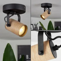 Plafonnier Beleco Écru, Noir, 1 lumière