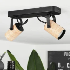 Plafonnier Beleco Écru, Noir, 2 lumières