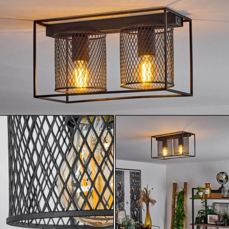 Plafonnier Bettaix Noir, 2 lumières