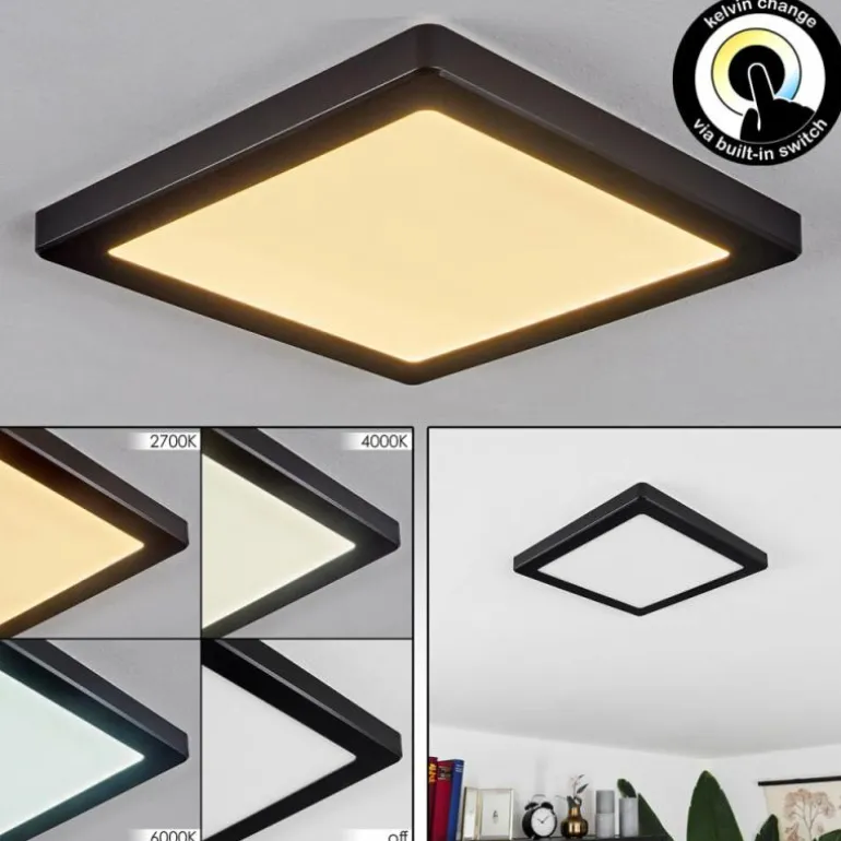 Plafonnier Canditas LED Noir, 1 lumière