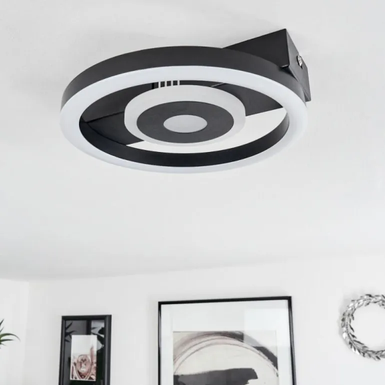 Plafonnier Canhoso LED Noir, 1 lumière