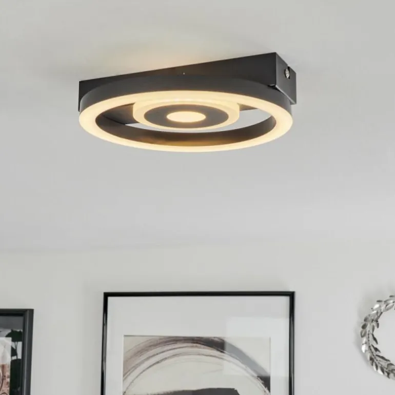 Plafonnier Canhoso LED Noir, 1 lumière