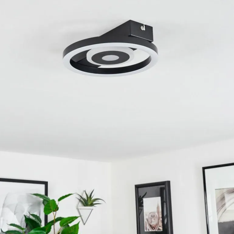 Plafonnier Canhoso LED Noir, 1 lumière
