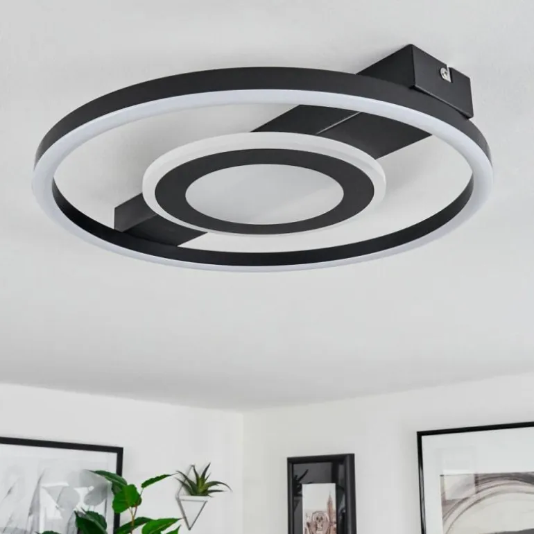 Plafonnier Canhoso LED Noir, 1 lumière